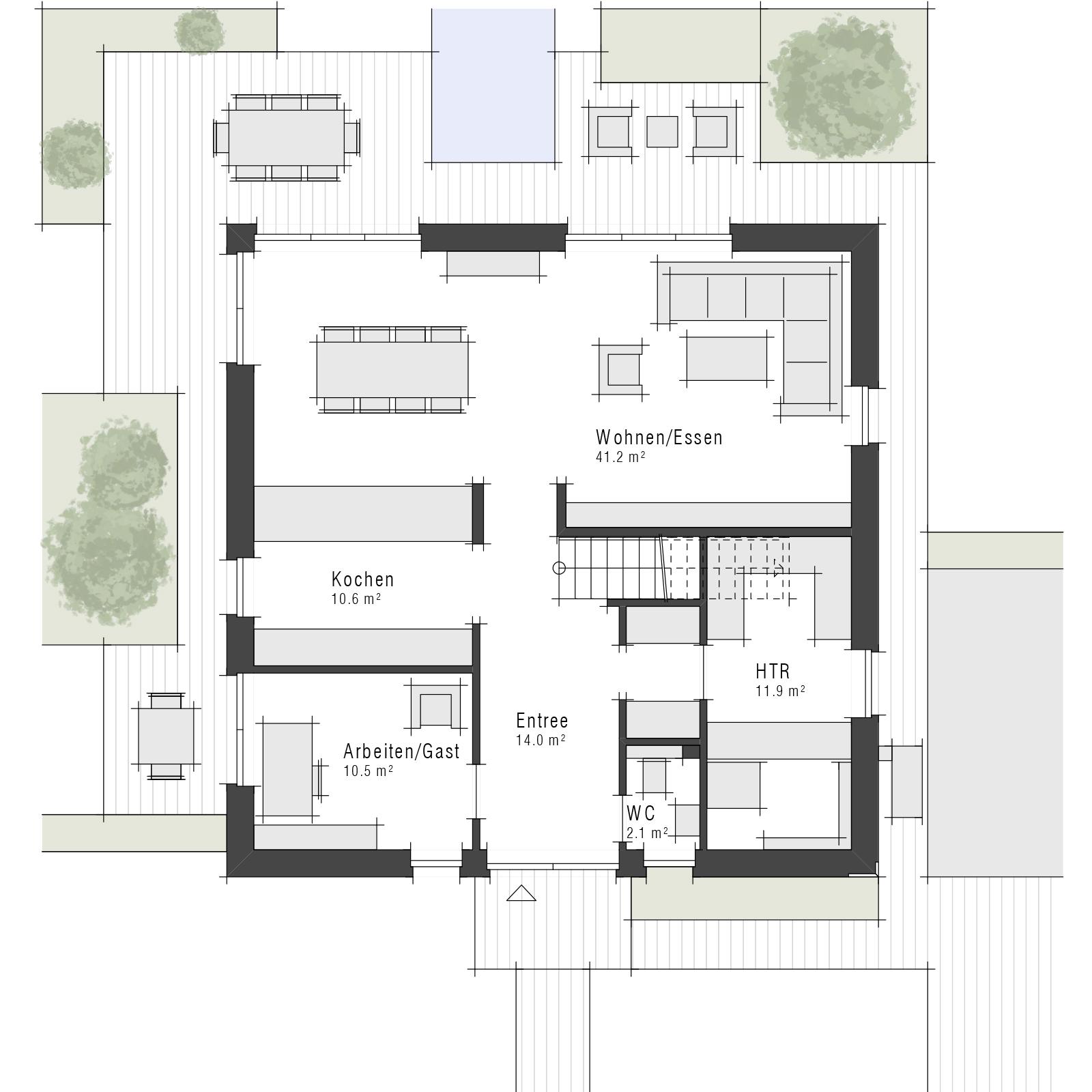 Grundriss Maxime 810 II  - Stadtvilla von Viebrockhaus - Erdgeschoss