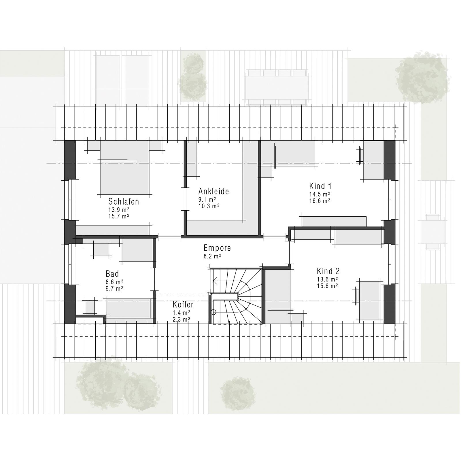 Grundriss Dachgeschoss V2 als Einfamilienhaus von Viebrockhaus