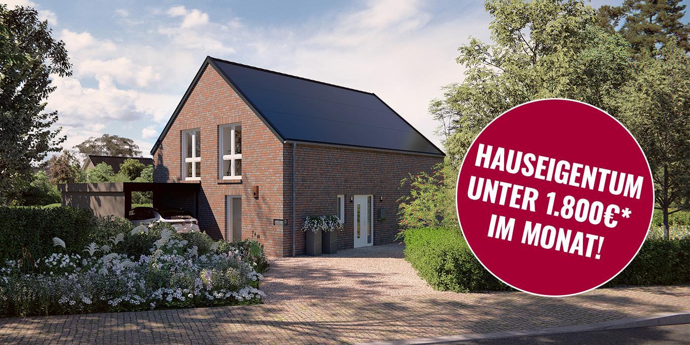 Wohneigentum derzeit bereits ab etwa 1.768 Euro* monatlich