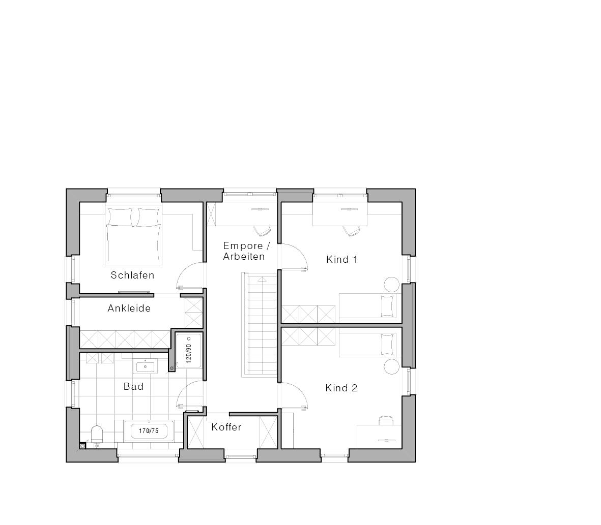 Grundriss Stadtvilla Maxime 430 II von Viebrockhaus - Obergeschoss