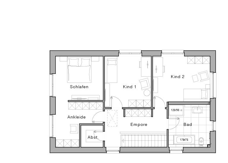 Grundriss Stadtvilla Maxime 220 II von Viebrockhaus - Obergeschoss