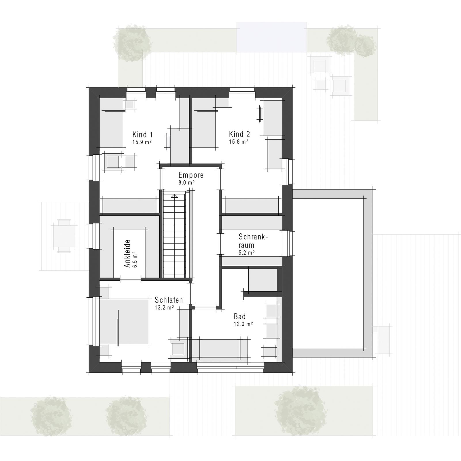Grundriss Stadtvilla Edition 360 II von Viebrockhaus - Dachgeschoss