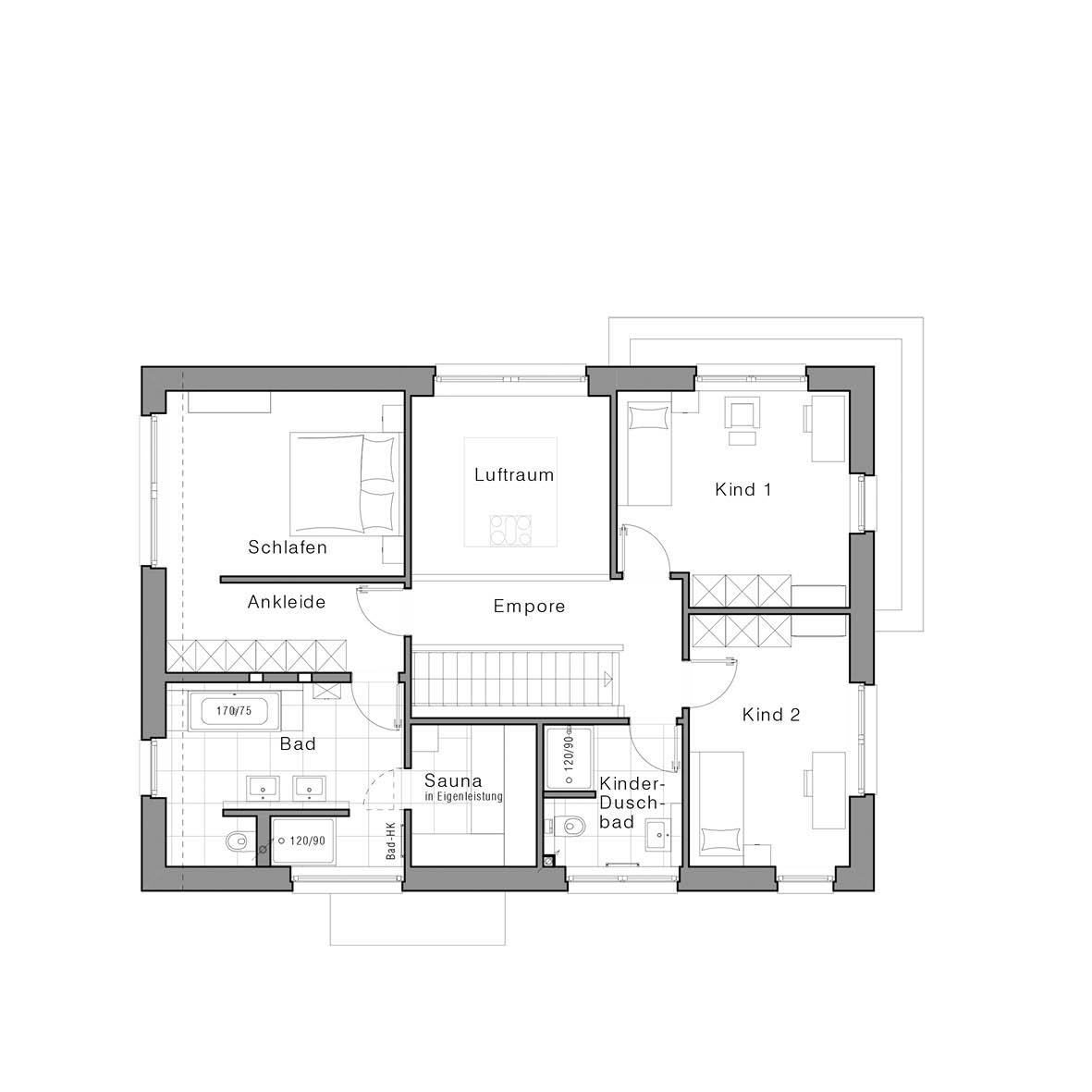 Grundriss Stadtvilla Edition 660 II von Viebrockhaus - Dachgeschoss